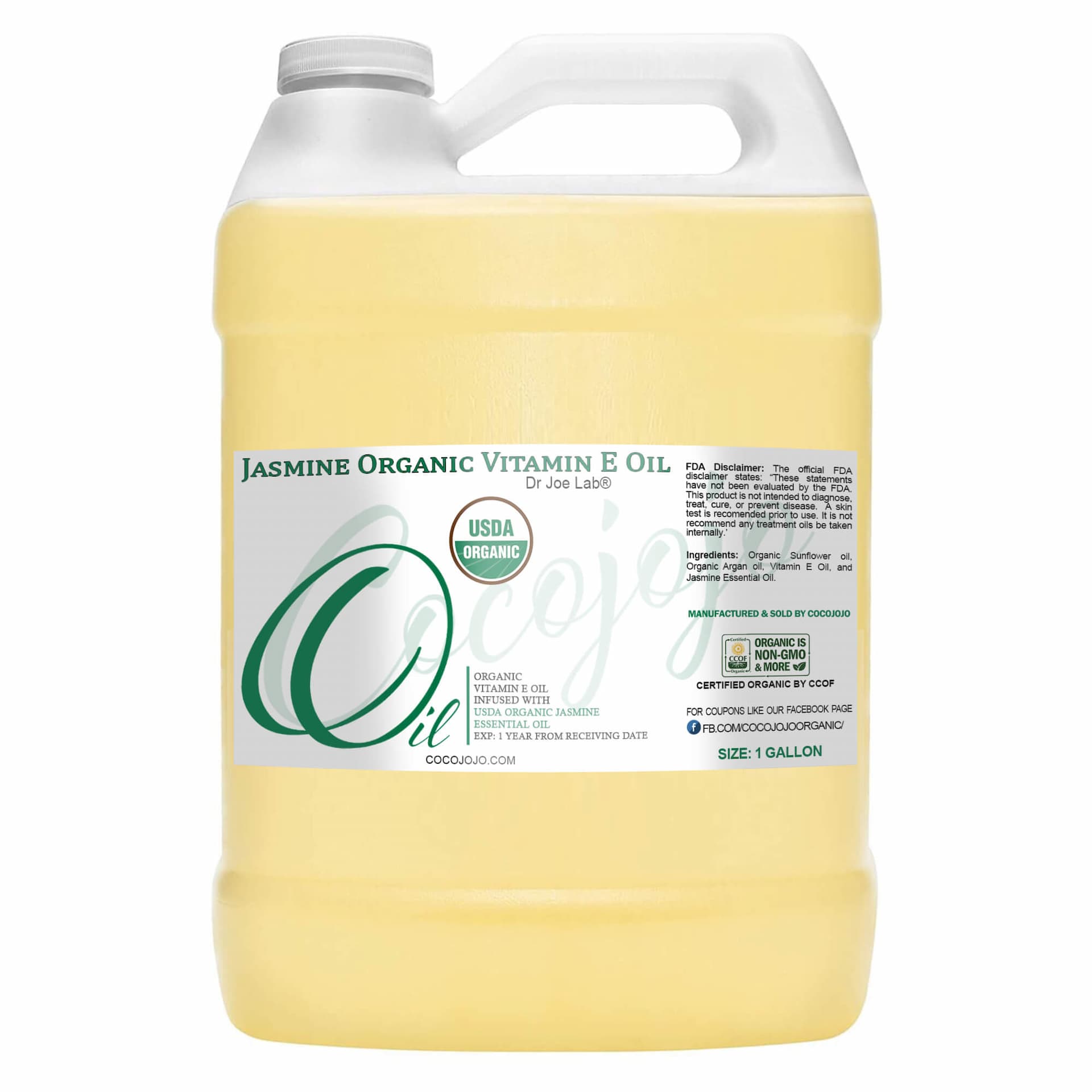 Vitamin E Oil and Jasmine Oil Blend - Certified Organic