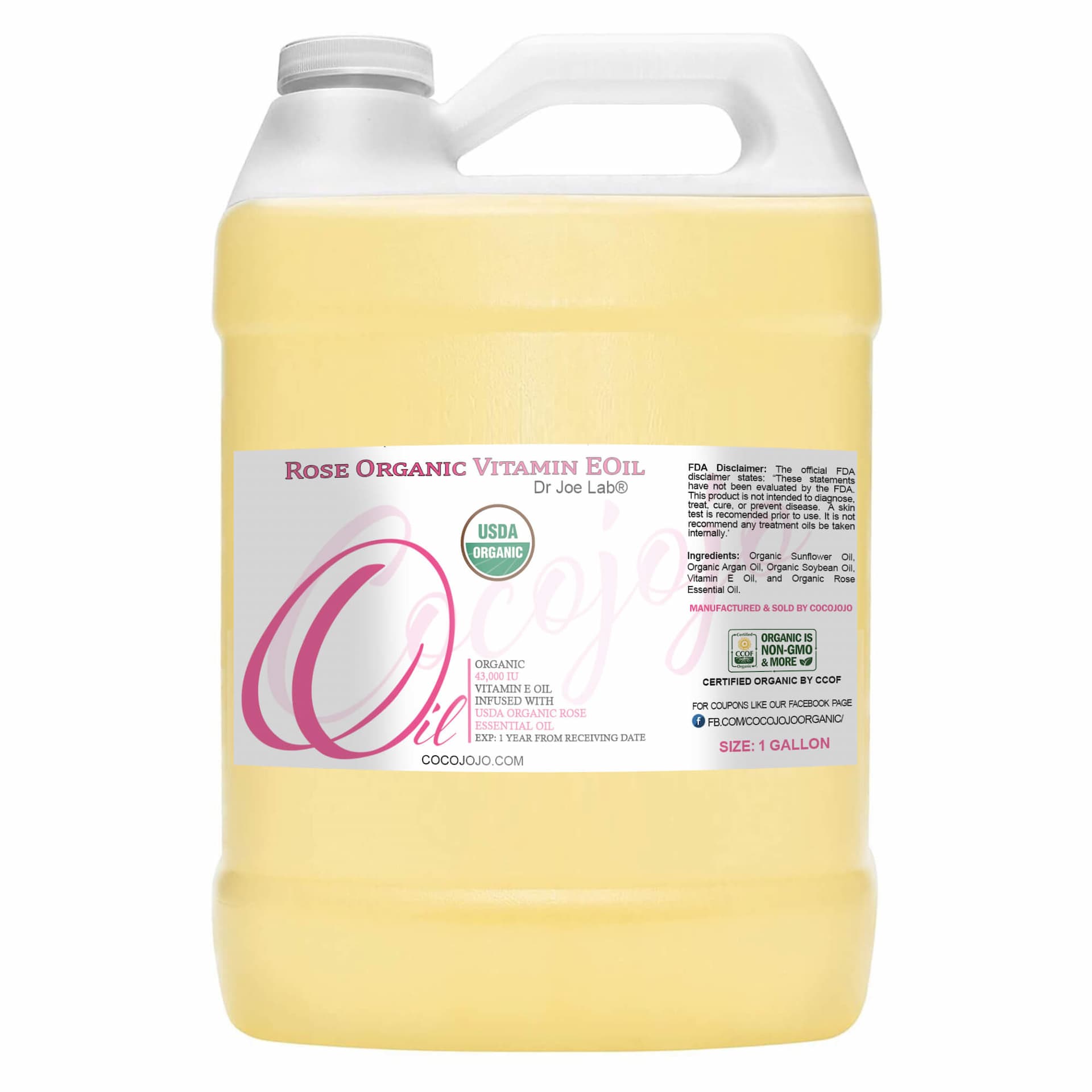 Vitamin E Oil and Rose Oil Blend - Certified Organic