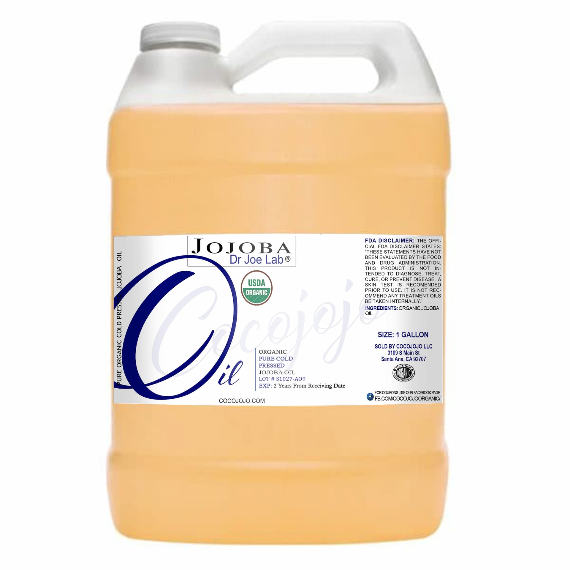 Jojoba Oil – Unrefined Certified Organic