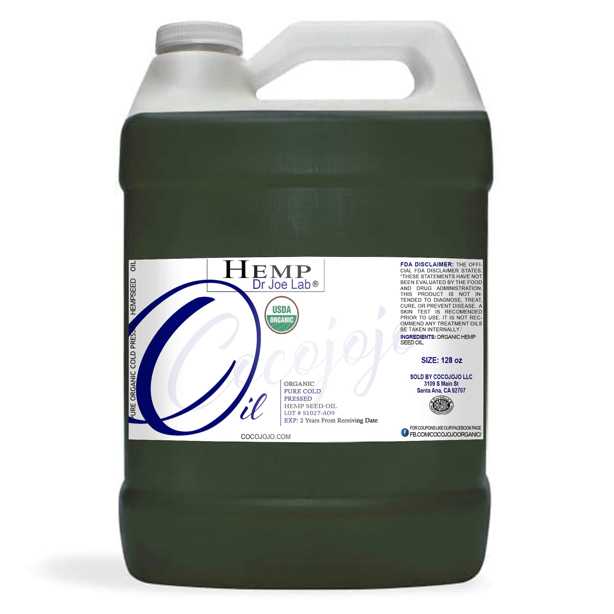 Hemp Seed Oil – Unrefined - Certified Organic