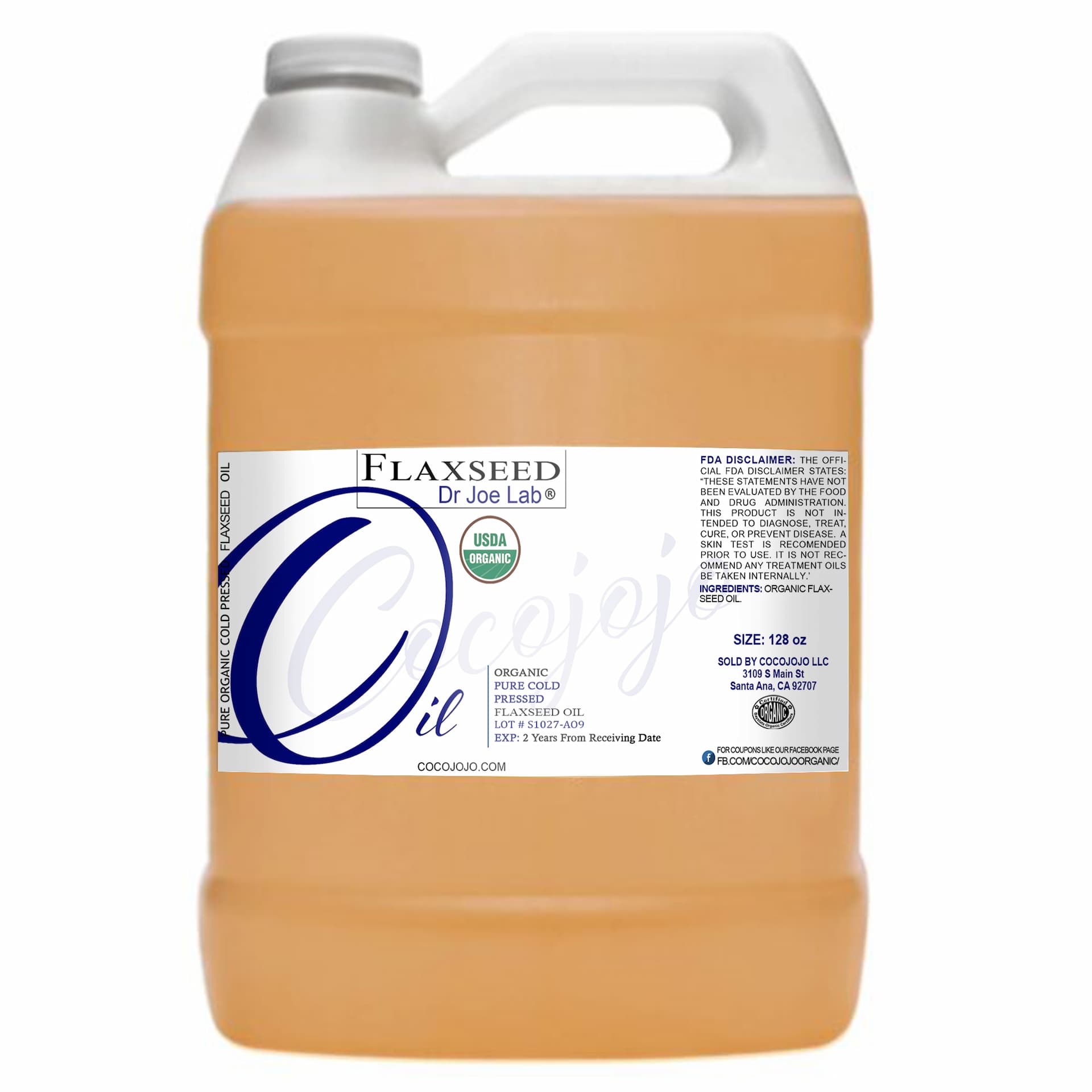 Organic Flaxseed Oil – Unrefined - Certified Organic