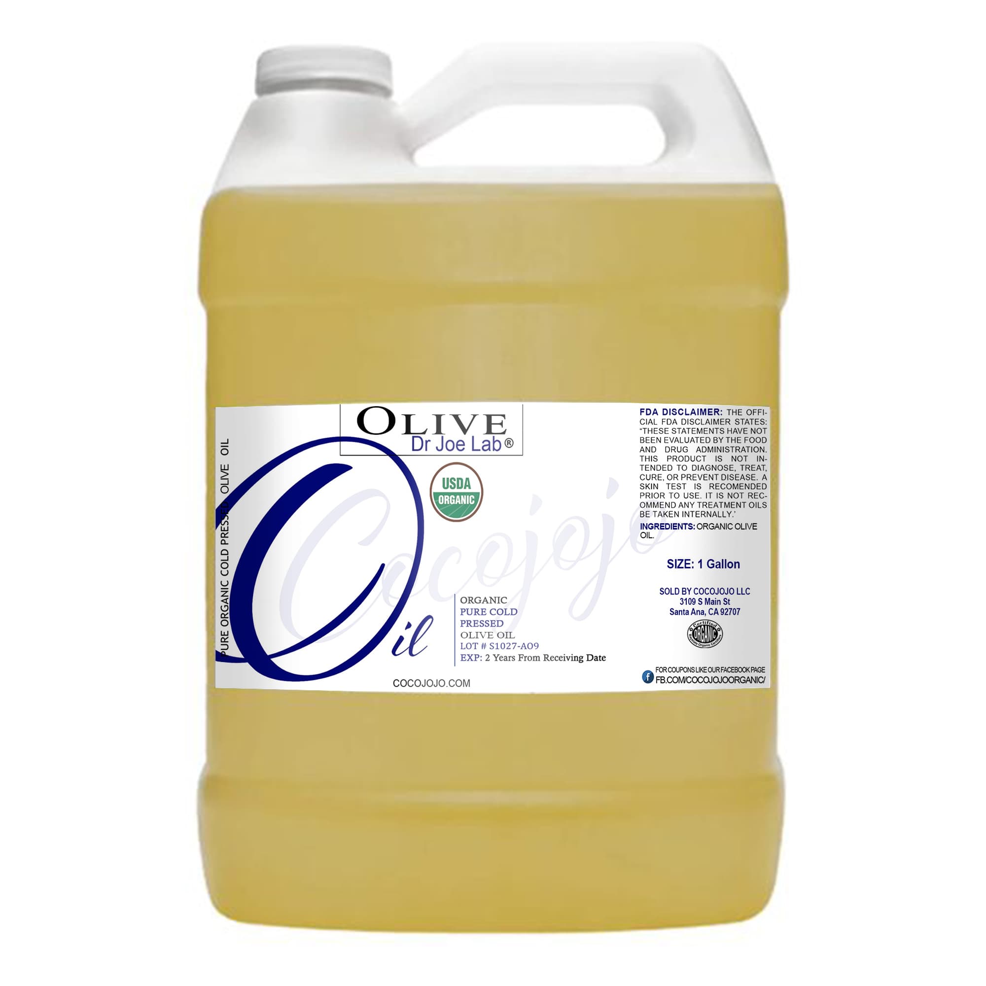 Organic Extra Virgin Olive Oil Certified Organic