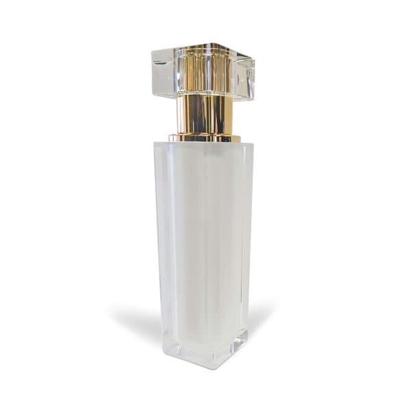 Refillable Acrylic Bottle With Gold Push Pump Sprayer | 1 OZ & 4 OZ