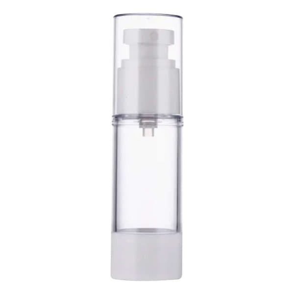 Airless Plastic Vacuum Pump Bottle – Refillable Transparent Bottle White Cap